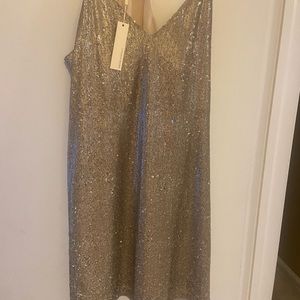 Lavender Brown gold sequin dress. NWT size medium